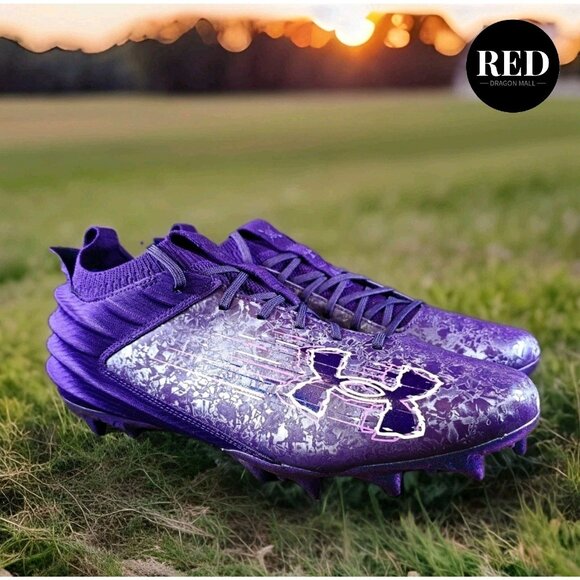 Under Armour Blur 2 MC Suede Purple Football Cleats 3027978-500 - Men's Size 13 - Picture 3 of 14